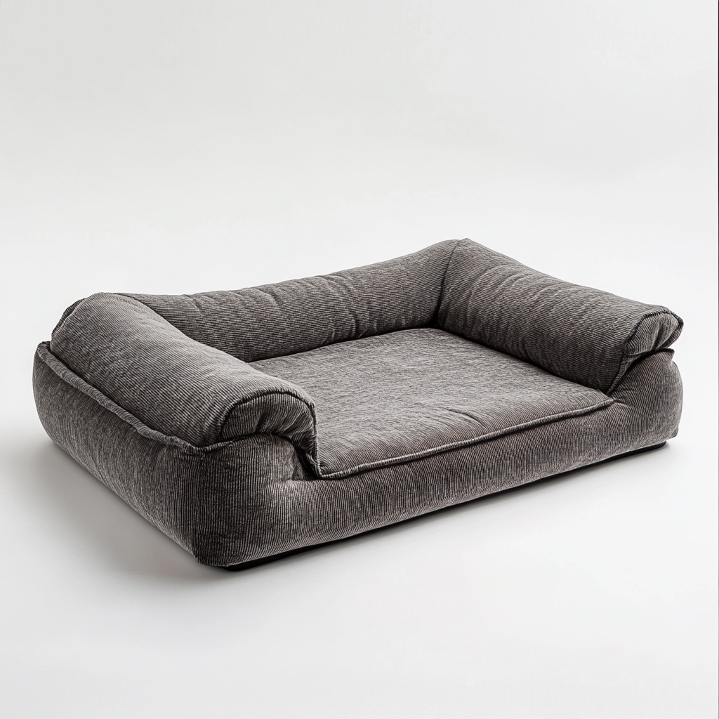 Punix Orthopedic Dog Bed for Large & Extra Large Dogs - Cooling Gel Memory Foam for Joint Relief - Removable Washable Cover - Sofa Style with Bolster - Charcoal Grey