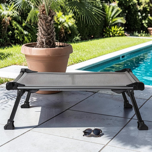 Punix Elevated Dog Bed for Extra Large Dogs - Breathable Mesh Cooling Cot with Heavy Duty Steel Frame - Supports up to 150 lbs - For Outdoor & Indoor - Grey