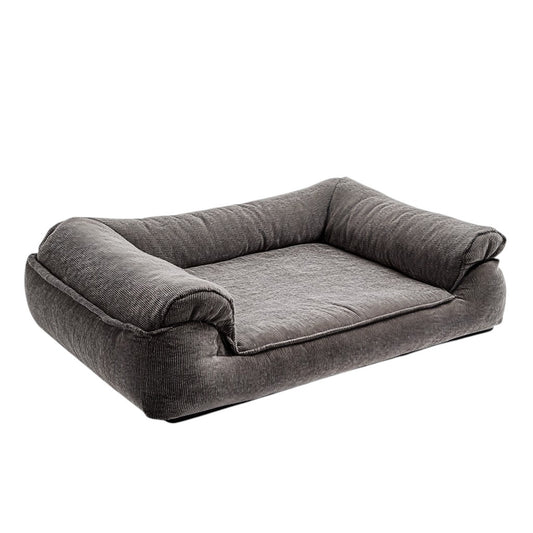 Punix Orthopedic Dog Bed for Large & Extra Large Dogs - Cooling Gel Memory Foam for Joint Relief - Removable Washable Cover - Sofa Style with Bolster - Charcoal Grey